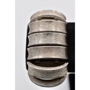 Marino Vintage Bracelet Textured Brushed Silver Tone Chain Chunky Signed BinAW